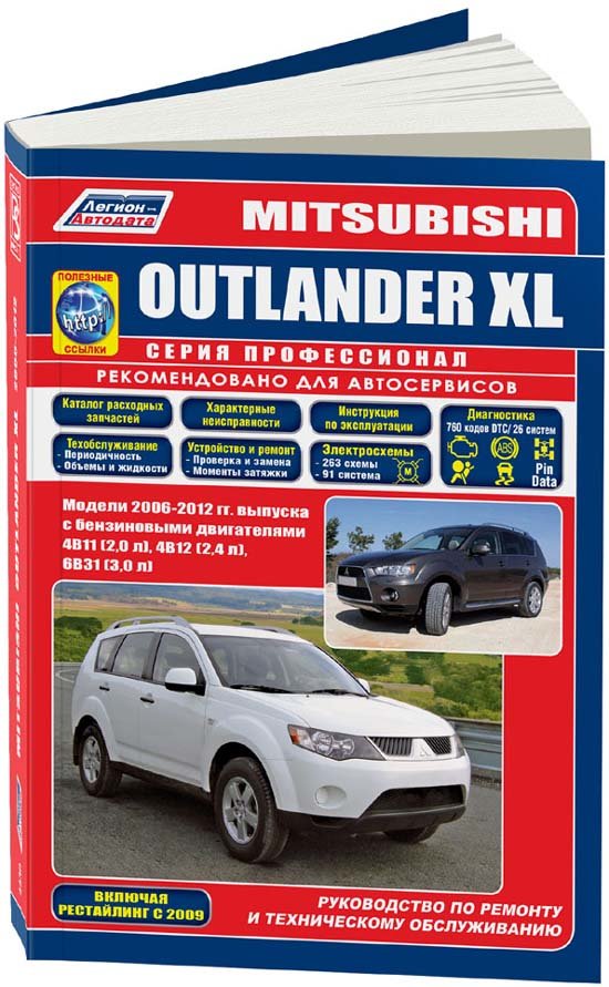 Книга по ремонту Mitsubishi Outlander XL / Mitsubishi Airtrek с 2005 года в формате PDF